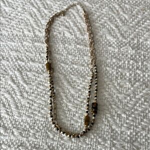 Elegant Gold and Brown Beaded Necklace